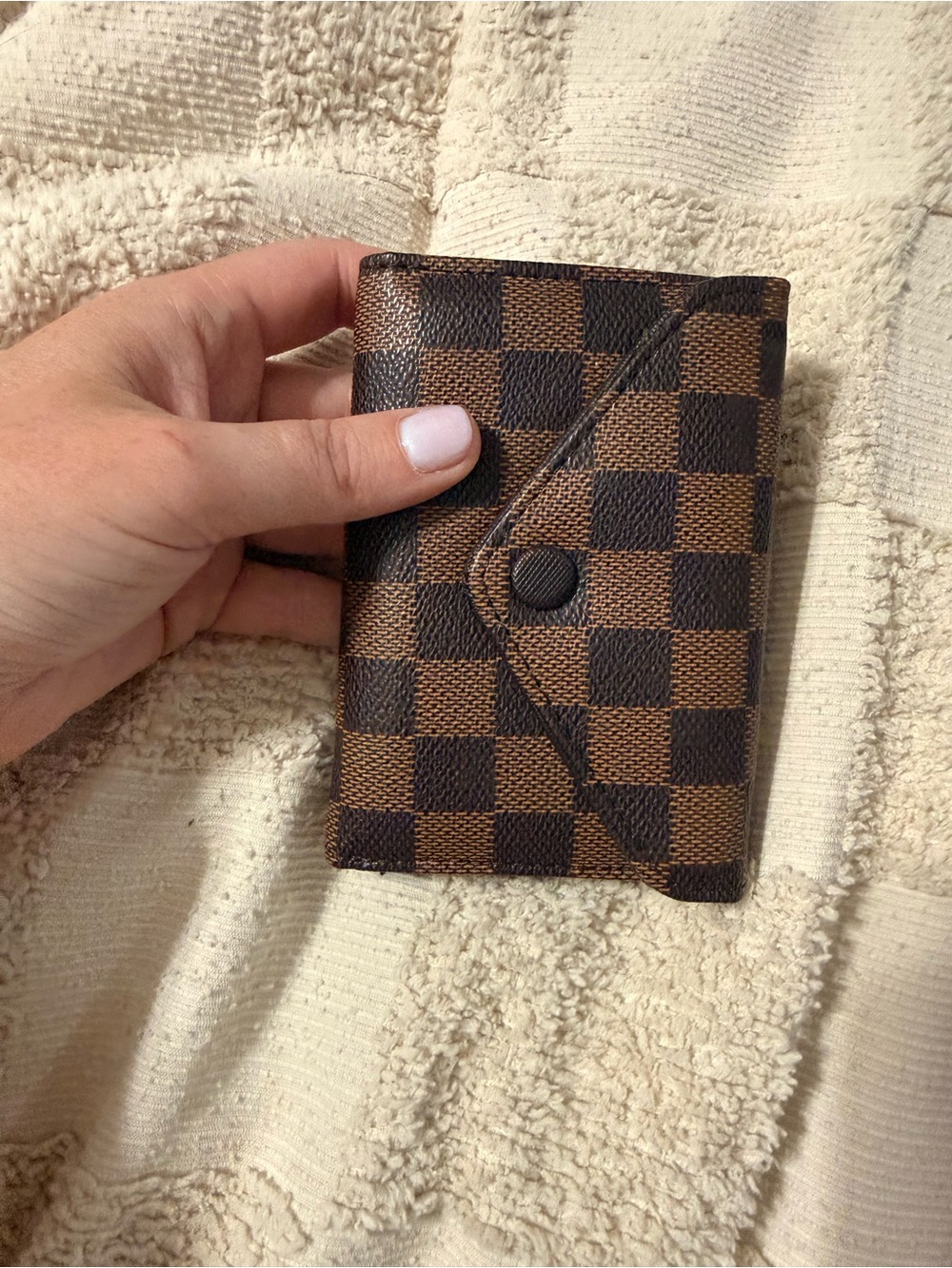 Daisy Rose Brown Checkered Card/money Wallet